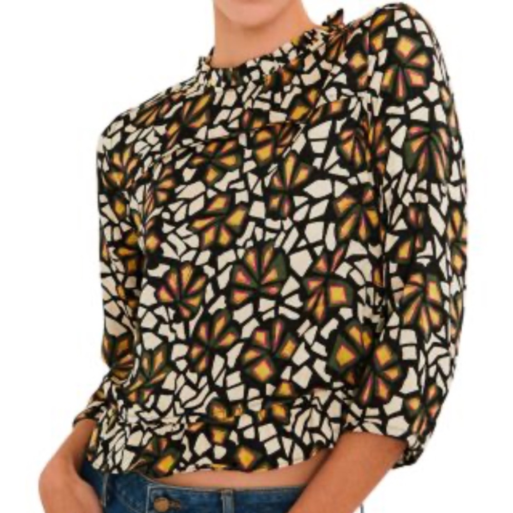 ba&sh Multicolor Geometric Button Down Shirt